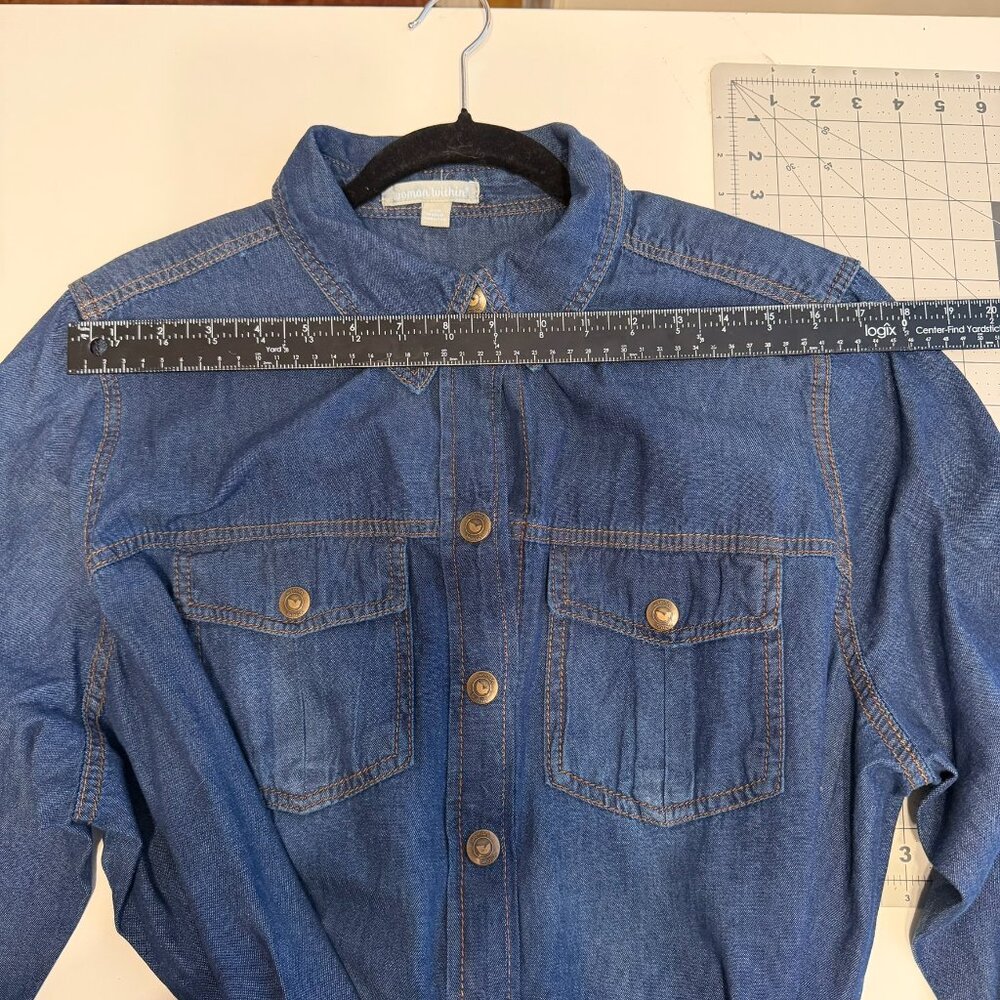 WOMAN WITHIN Belted Denim Jacket Shacket (Plus Size 20W) NEW WITHOUT TAGS!‎ - Picture 10 of 13